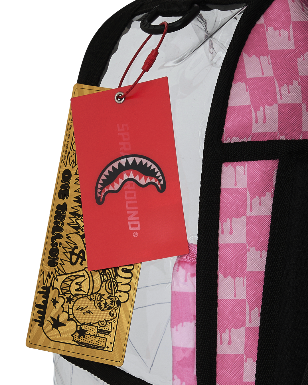 CLEAR DLX BACKPACK - CHECKED OUT (PINK DRIP) - Image 13